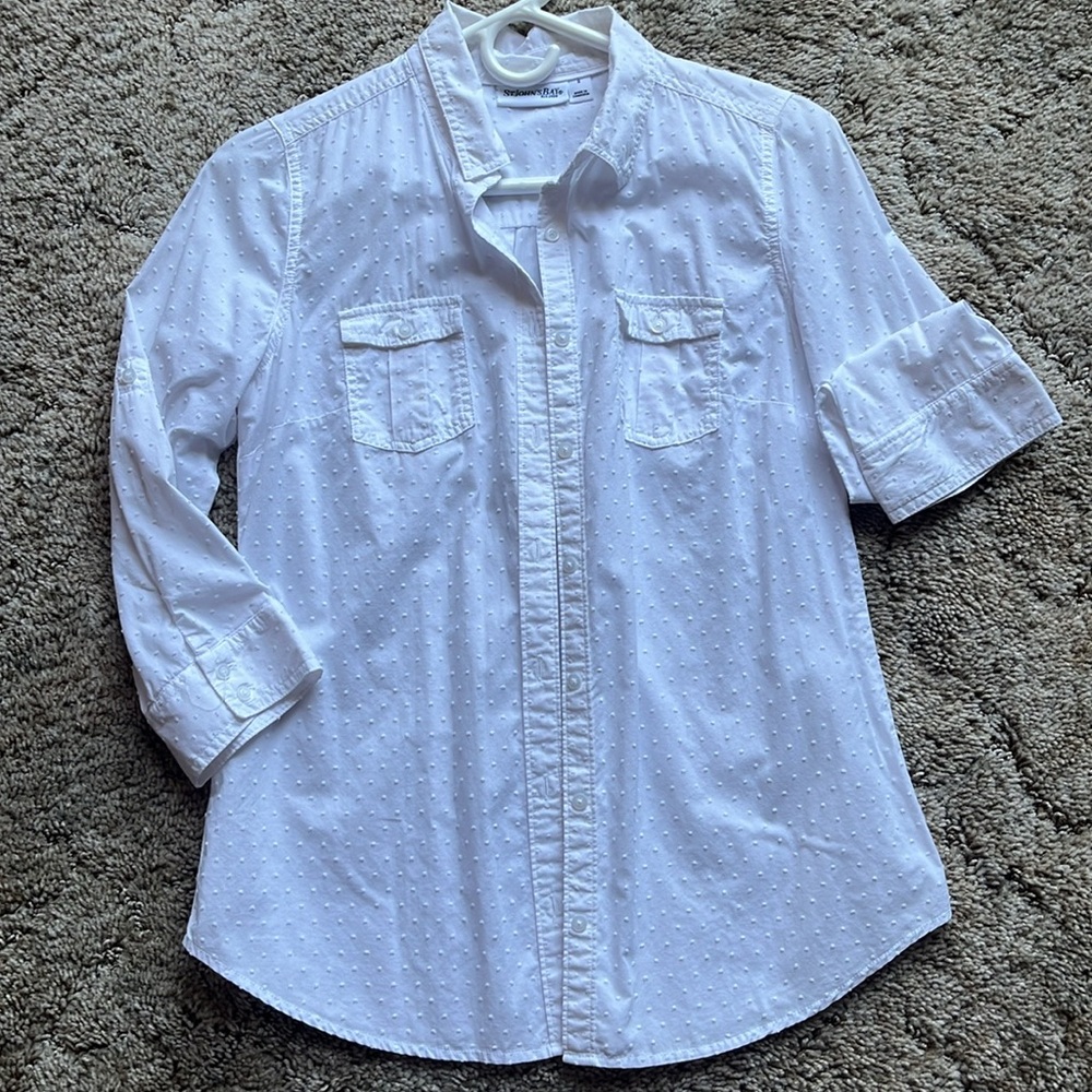 St John’s Bay button down S white shirt